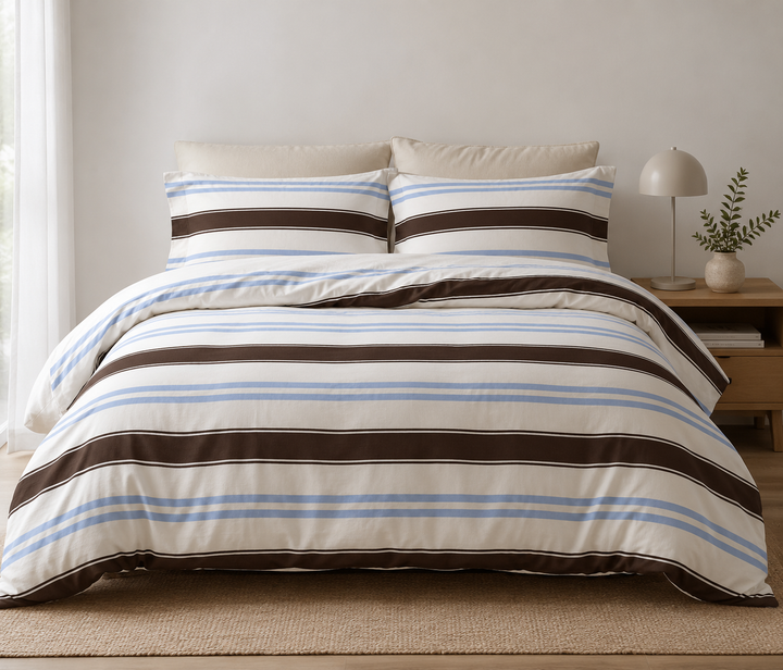 Ocean Dusk Horizon Stripe Quilt cover set