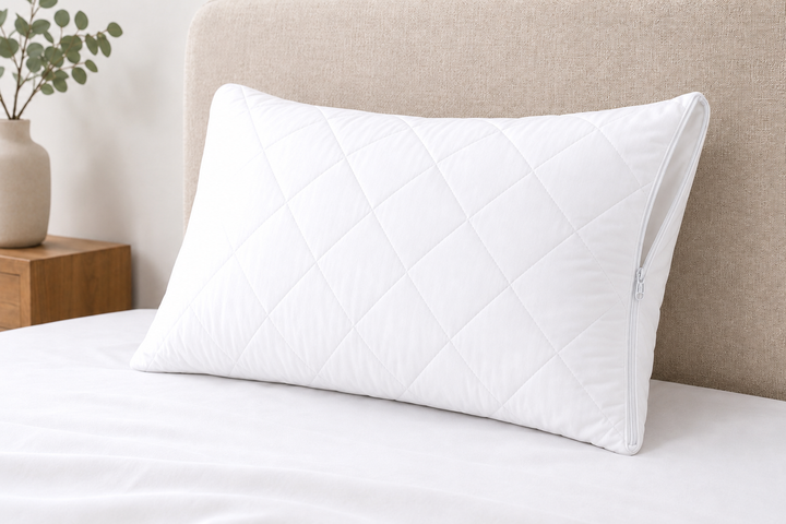 Quilted Pillow Protector Zip Close