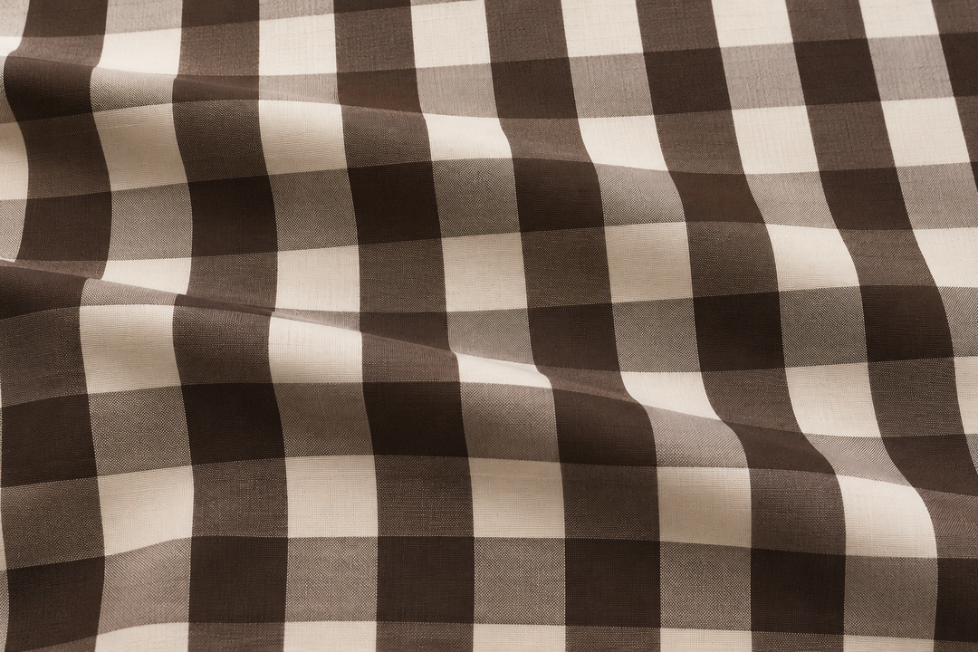 Chocolate Brown Gingham Quilt cover set